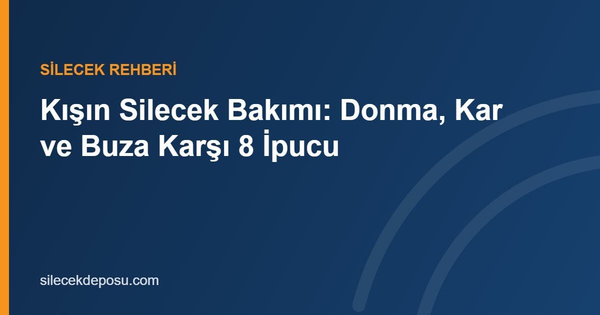 Kışın Silecek Bakımı: Donma, Kar ve Buza Karşı 8 İpucu